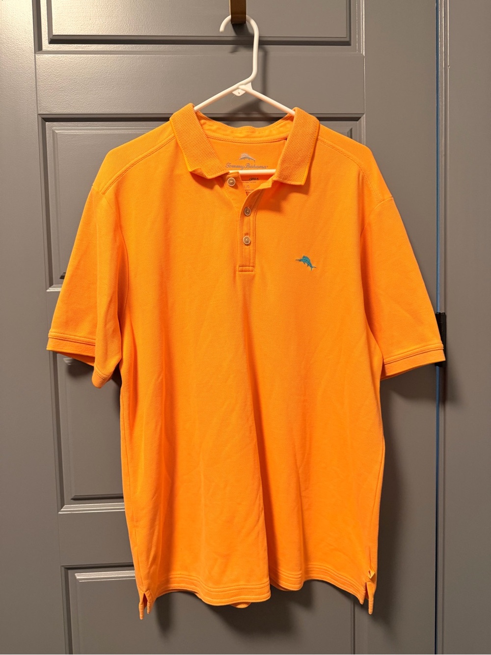 Tommy Bahama Bright Orange Short-Sleeve Polo LARGE